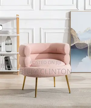 Modern Pink Bouclé Accent Chair