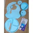 Baby Silicone Feeding Set - Plates, Bib, Cup, Spoons, Forks - 1