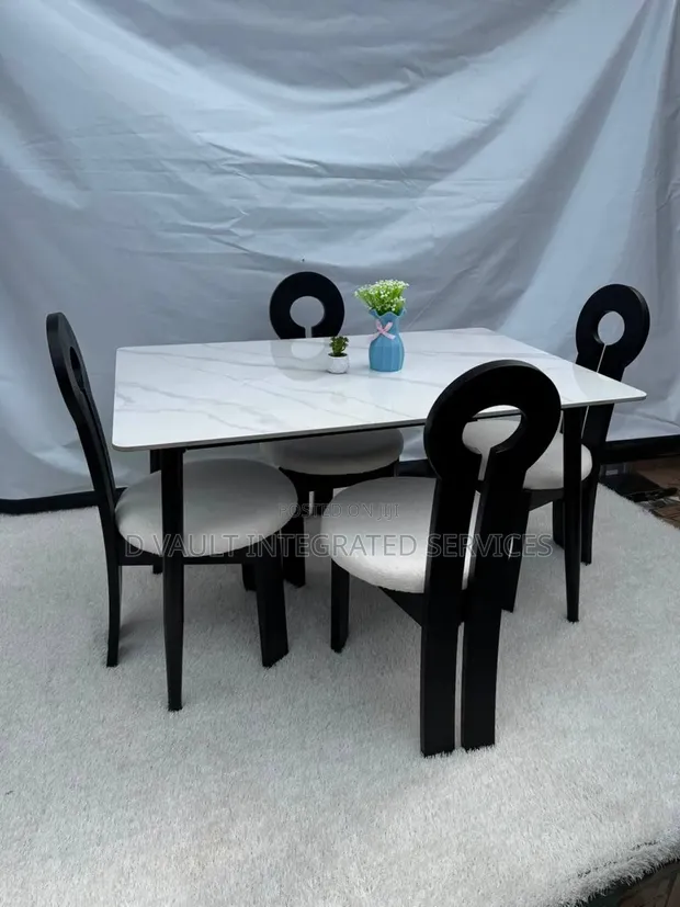 4 Seater Modern Marble Dining Set - 1