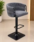 Modern Velvet Swivel Bar Stool - 1