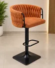Modern Velvet Swivel Bar Stool - 2