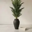 Artificial Autumn Croton Flower in Stone-Finish Vase - 1
