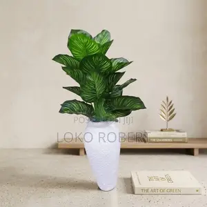 Artificial Calathea Floor Plant a Cikin Tukunya Mai Kallon Ceramic