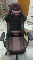 Kujerar Wasan Kwamfuta Mai Launi Purple/Black Mai Jinƙai Tare da Wurin Zama na Kafa - 2