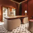 Italian Executive Luxury Leather Boss Office Table Set - 3