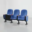 Red Three-Seater Commercial Auditorium Row Chair - 3