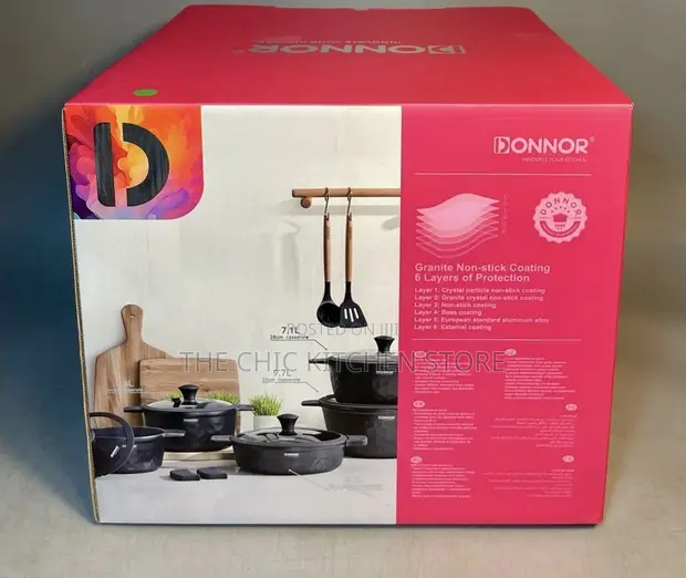 DONNOR 14pcs Nonstick Cookware Set - Green - 1