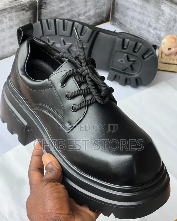 Quality Men's Leather Shoes - Black - 1