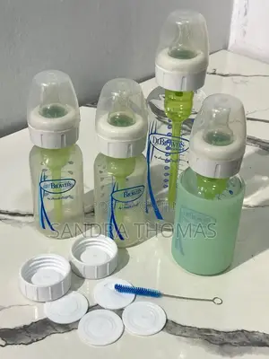 Dr. Browns Plastic & Glass Feeding Bottles with Caps (Used)