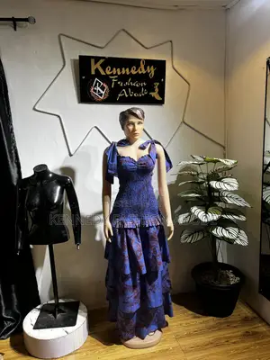 Women's Adire Smoked Long Gown