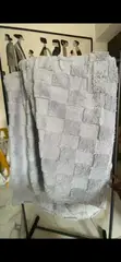 Shu Cotton Velvet Check Jacquard Blanket - 4