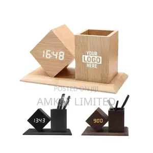 Stylish Alarm Clock & Pen Holder Set