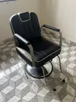 Executive Salon Chair - Black with White Trim - 2