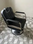 Executive Salon Chair - Black with White Trim - 4