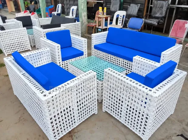 Brand New Kanash Rattan Set - Blue and White - 1