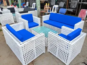 Brand New Kanash Rattan Set - Blue and White