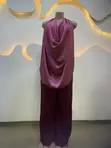 Cowl Neck Top and Palazzo Pants Set - 3