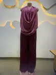 Cowl Neck Top and Palazzo Pants Set - 4