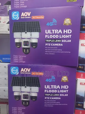UBox HD Flood Light 4G PTZ Solar CCTV Kamera Mai Gilashi Uku