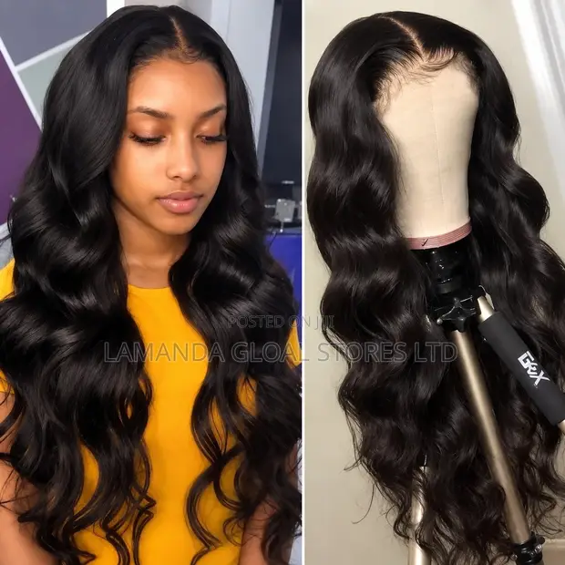 Long Body Wave Middle Part HD Lace Front Human Hair Wig - 1