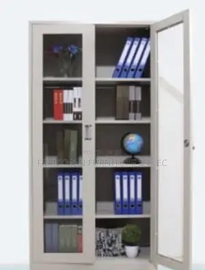 Boss Office Products Bookcase with Glass Doors - White