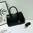Structured Red Leather Tote Handbag - 2