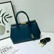 Structured Red Leather Tote Handbag - 3