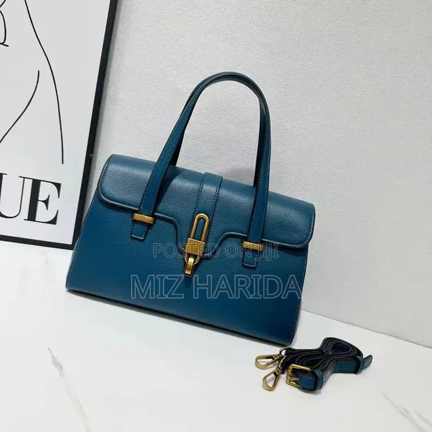 Genuine Leather Top Handle Handbag - 1