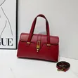 Genuine Leather Top Handle Handbag - 2