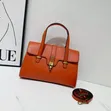 Genuine Leather Top Handle Handbag - 4