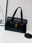 Genuine Leather Top Handle Handbag - 5