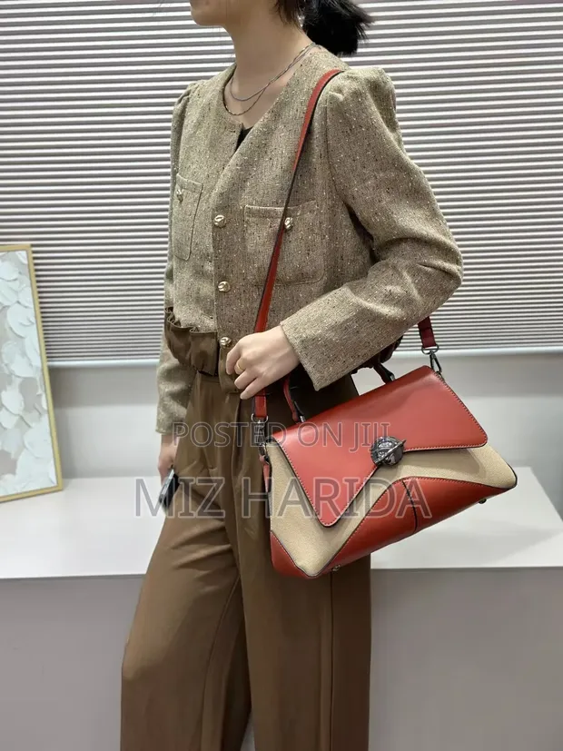 Classy Structured Handbag - Genuine Leather - 1