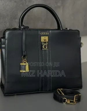 Guess Tote Handbag - Black Genuine Leather