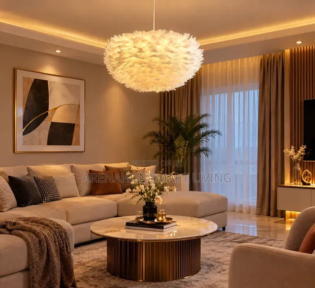 Nordic Modern White Feather Chandelier - 1
