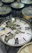 Luxury Round Glass Table with Working Clock - 2