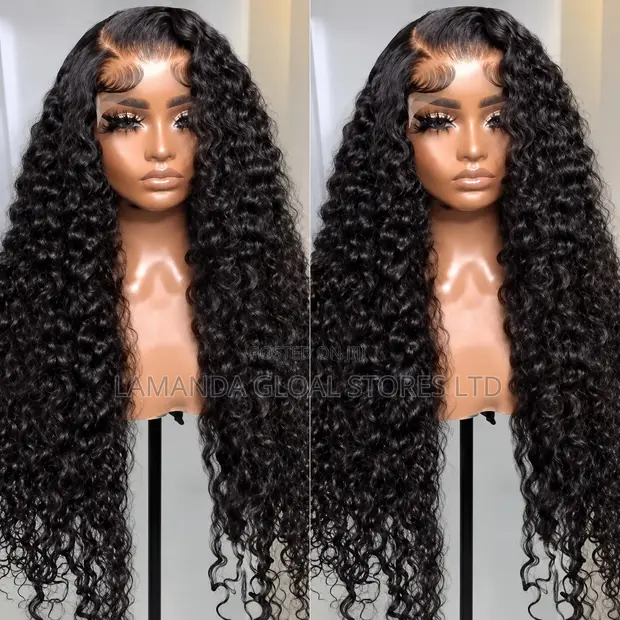 Long Deep Wave Side Part HD Lace Front Human Hair Wig - 1