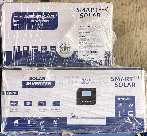 Smart 10 Solar 1.5kVA Inverter - 1200W Pure Sine Wave - 1