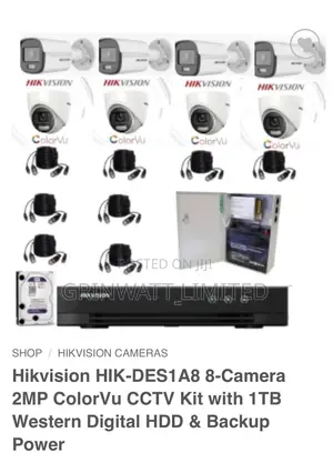 Hikvision 8-Channel CCTV Kit with 8 Cameras