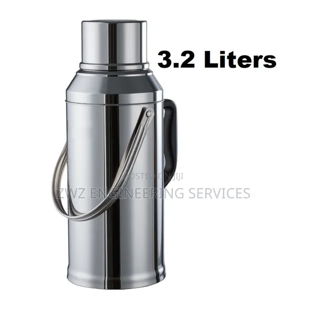 GE 3.2L Large Capacity Hot Water Thermal Flask - Silver - 1