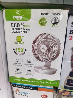 IWin Energy Eco Power Mai Sake Caji Fan Mai Girman Ciki 8-inch