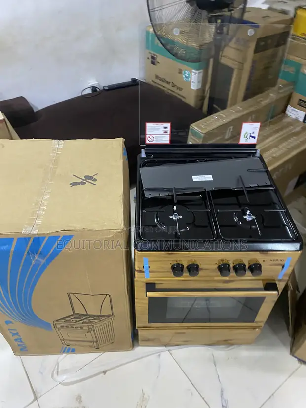 Maxi 6060 3+1 Burner Gas Cooker with Wood Finish - 1