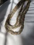 Sarkara Zinariya 3-Layer Seed Bead Kalaba tare da Spiral Crystal - 2