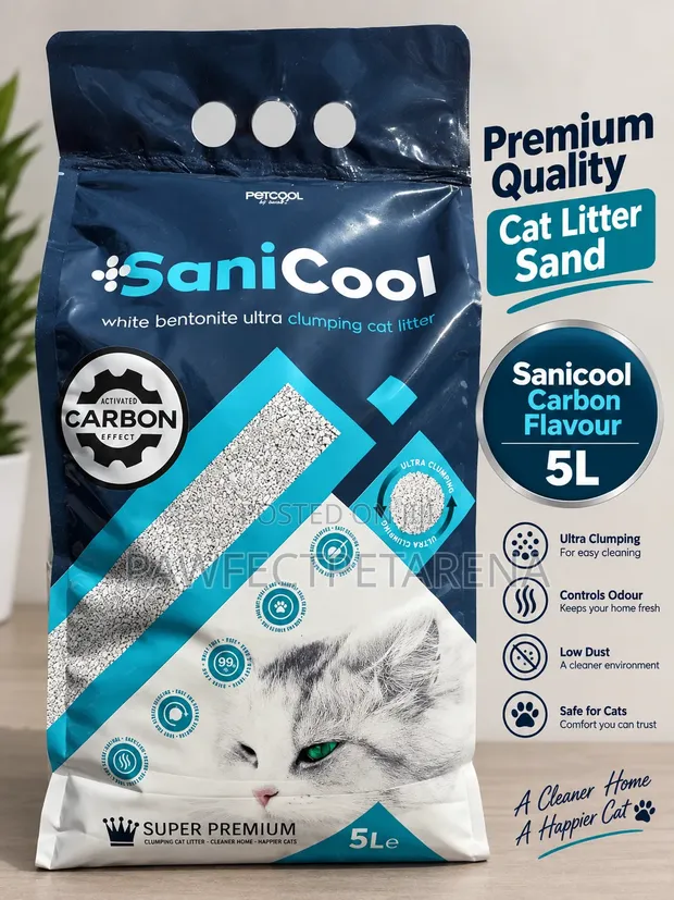 Sanicool Carbon Flavour Cat Litter 5L - 1