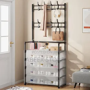 4 Layer Takalmi Rack da Rufi da Hangers