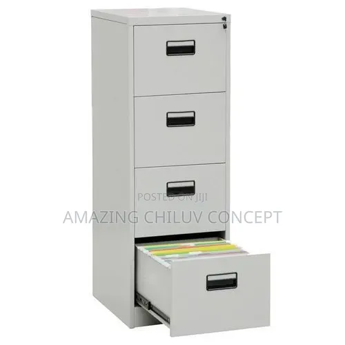 4-Drawer Steel Filing Cabinet with Lock - 1