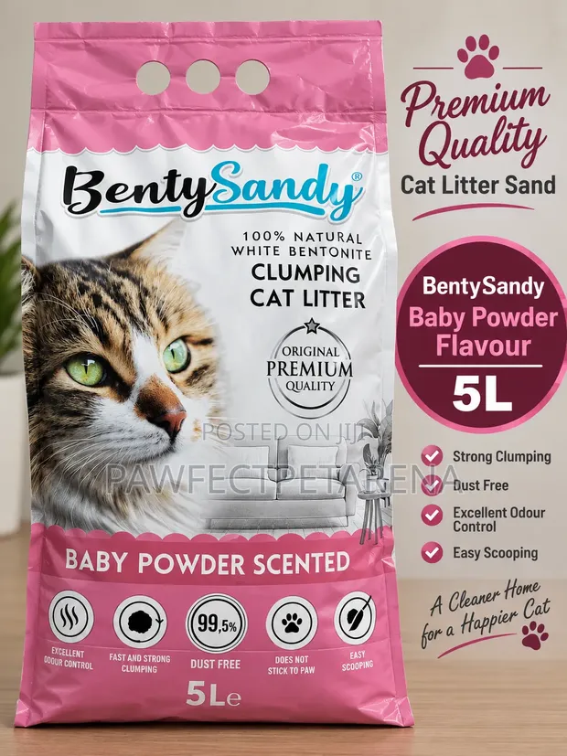 BentySandy Baby Powder Scent Cat Litter 5L - 1