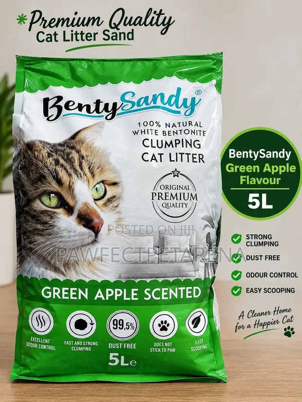 BentySandy Green Apple Flavour Cat Litter 5L - 1