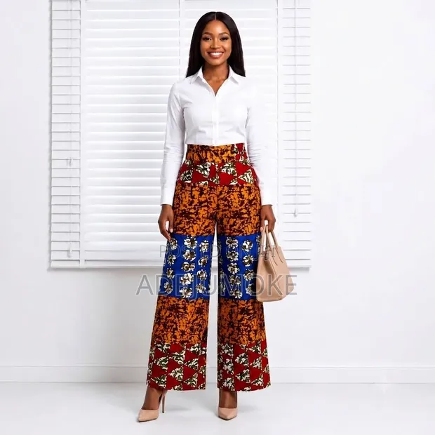 Vibrant Ankara Palazzo Trousers - 1