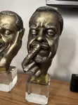 Luxury Bronze Face Sculpture Set (2-Piece) - 2