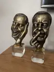 Luxury Bronze Face Sculpture Set (2-Piece) - 3